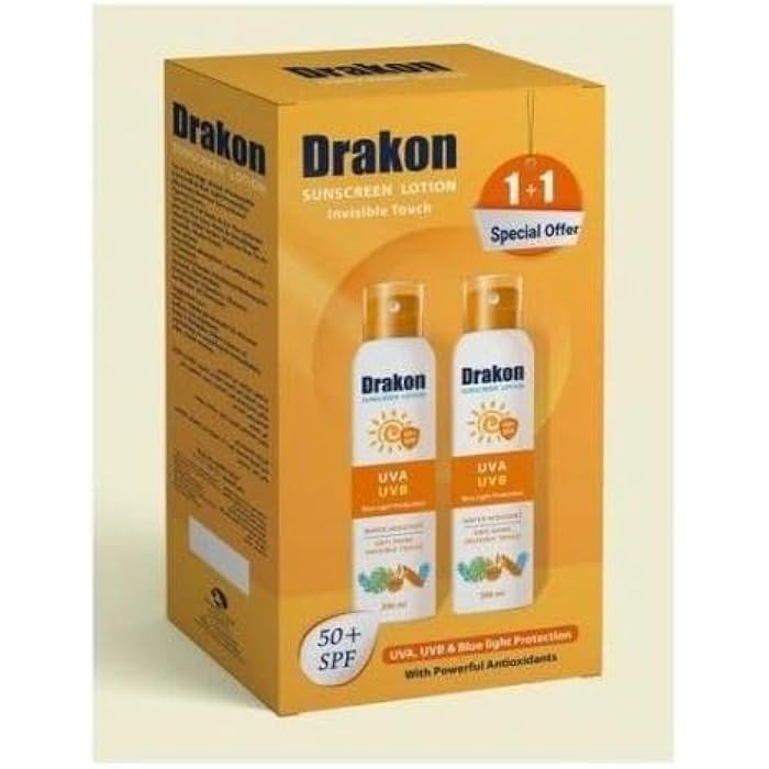 Drakon Sunscreen Spray SPF50+ For All Skin Types 200ml Pack of 2psc. - Image 1
